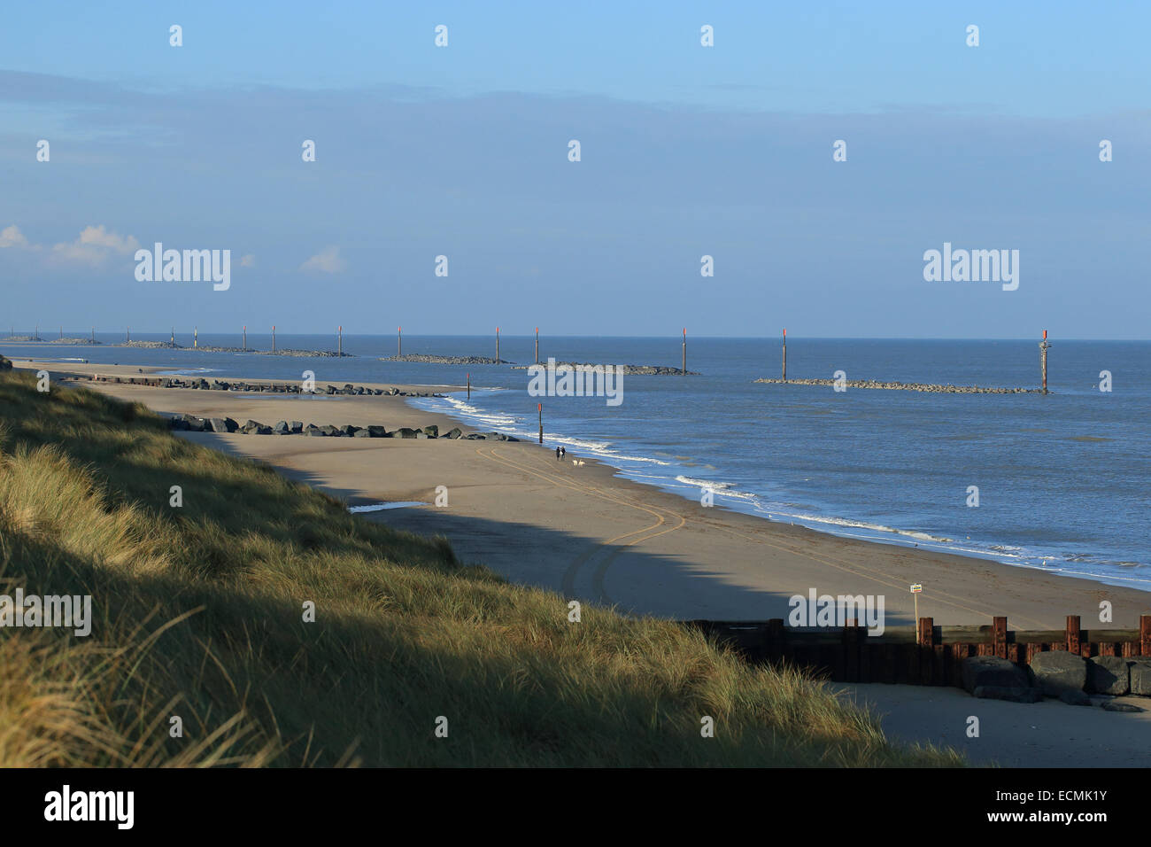 Mare Mare difese Palling Norfolk Foto Stock