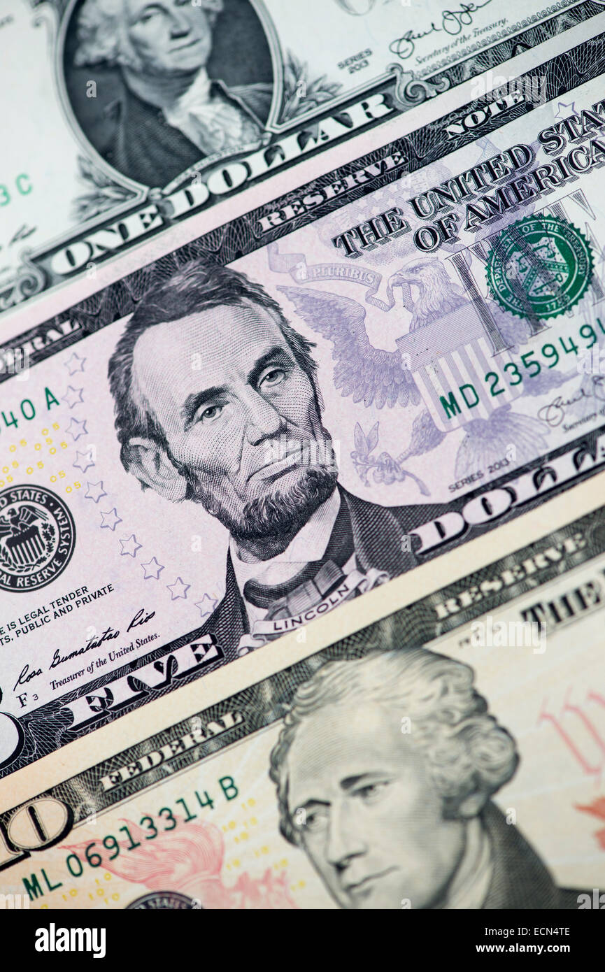 American Dollar Bills Foto Stock