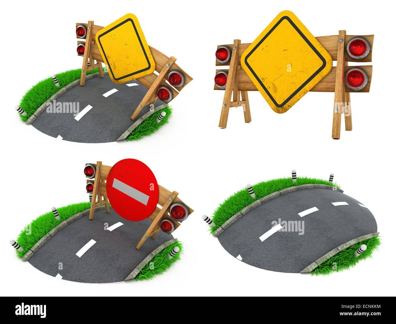 Cartelli di avvertimento - Set di 3D illustrazioni. Foto Stock