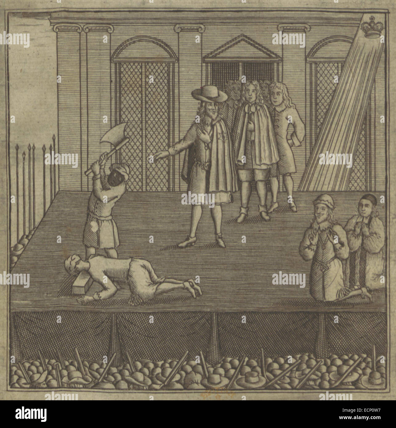 (1709) il famoso tragedie del re Carlo I. - frontespizio Foto Stock
