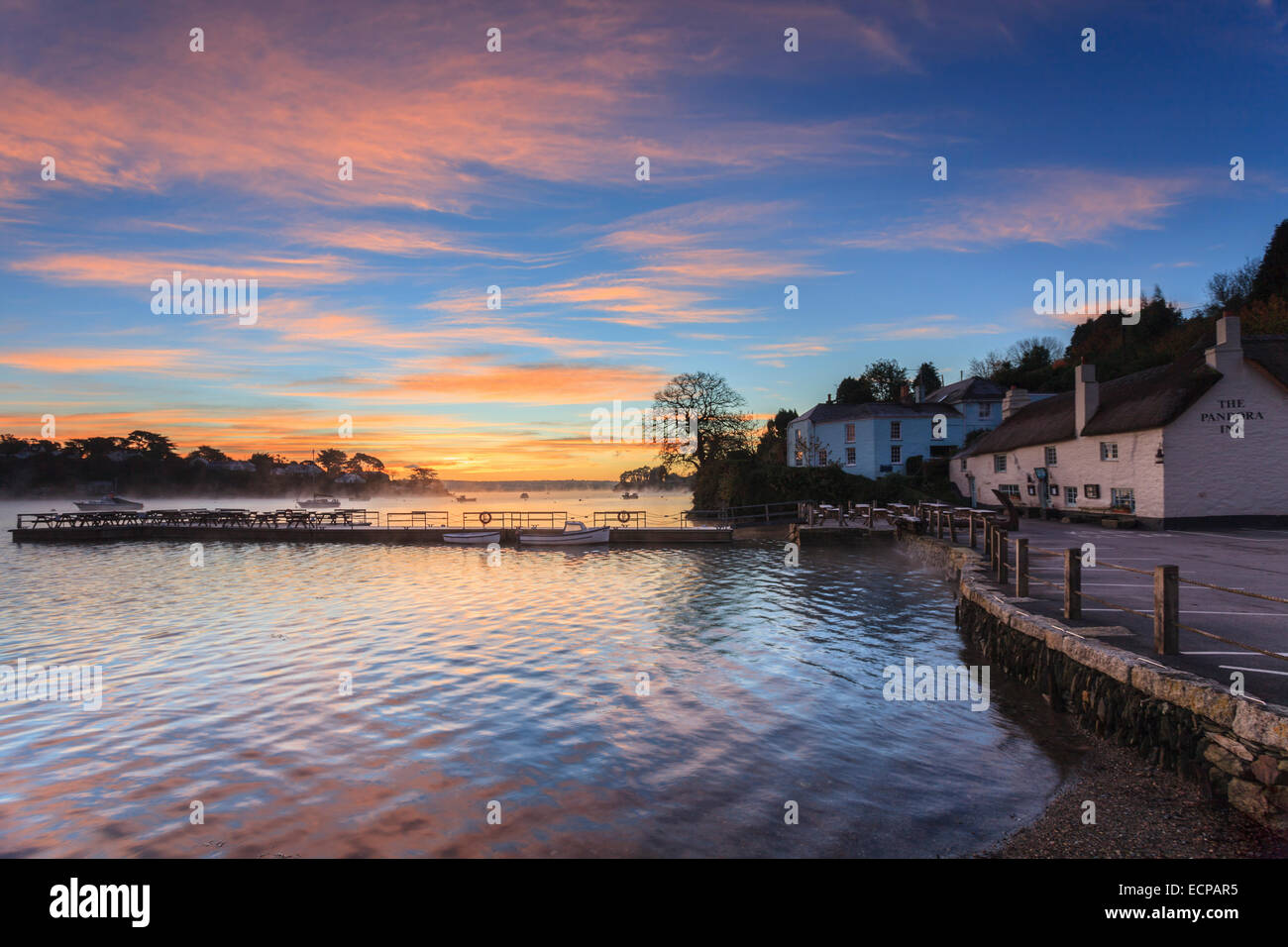 Il Pandora Inn catturata a sunrise. Foto Stock