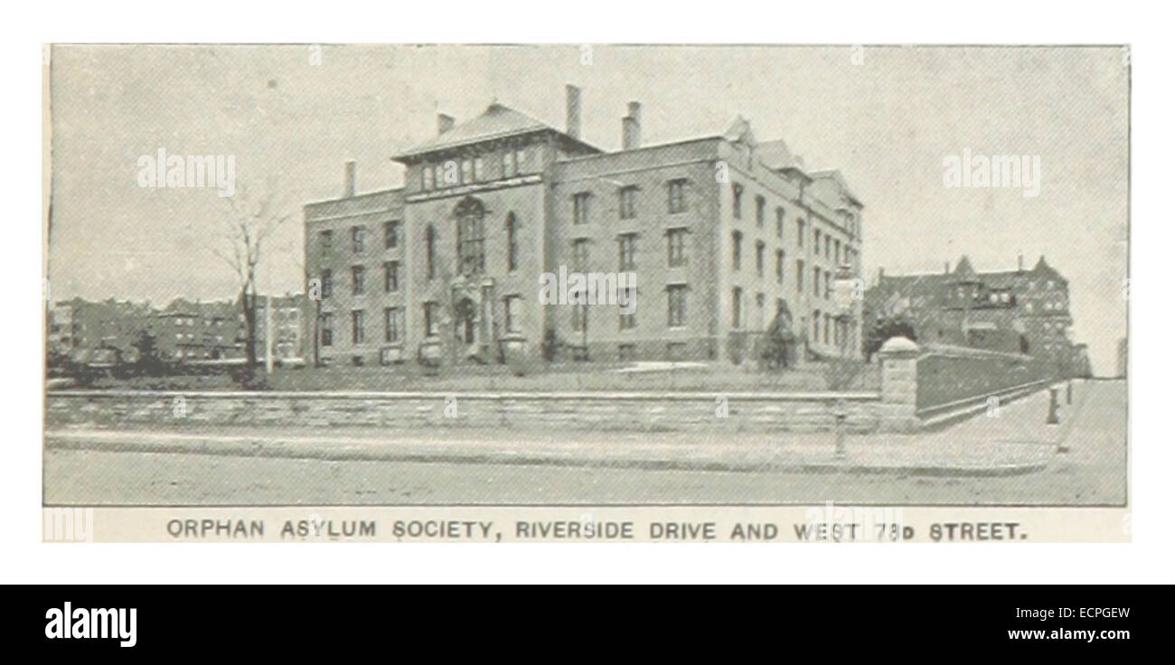 (Re1893NYC) PG437 orfano società asilo, Riverside Drive e la WEST 73D STREET Foto Stock