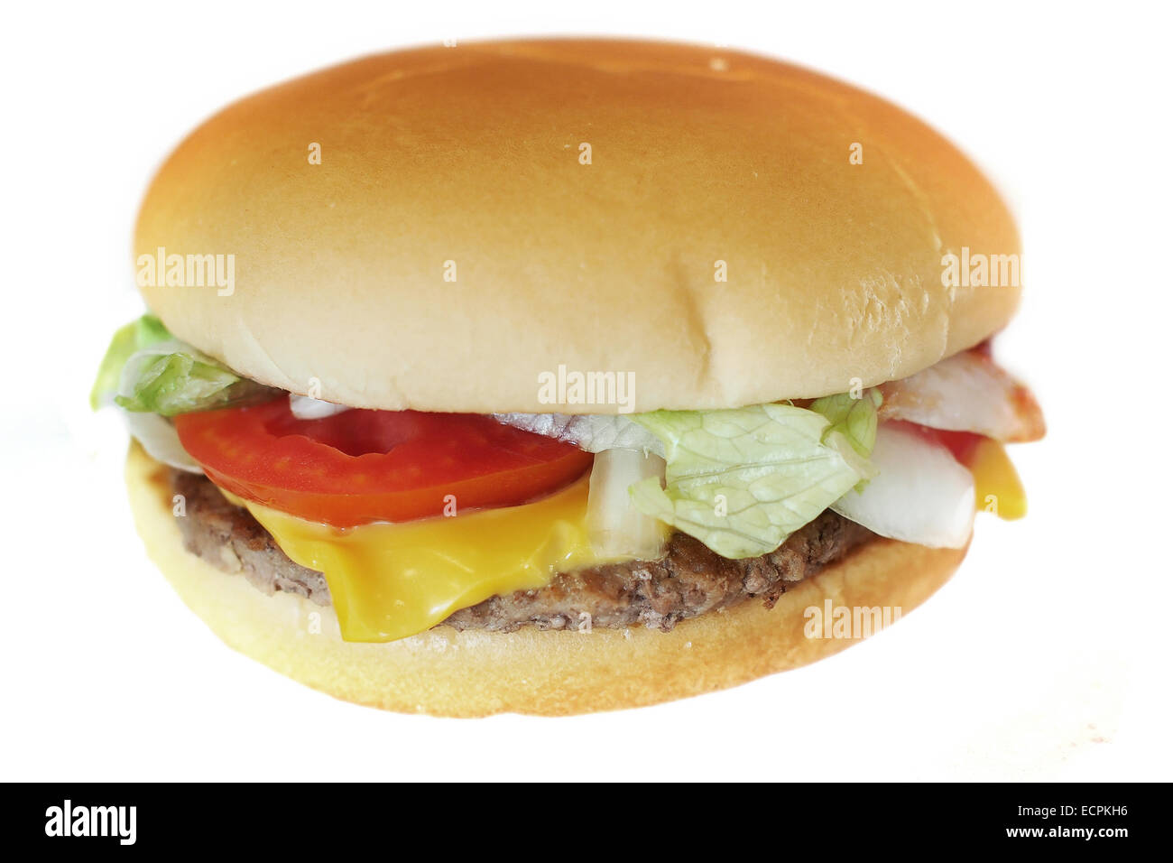 Hamburger isolato su sfondo bianco Foto Stock