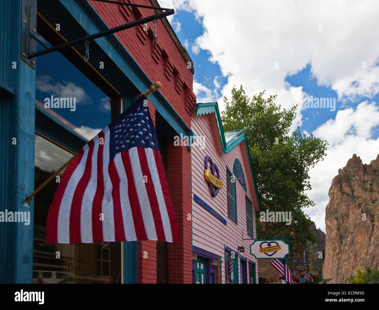 I negozi sulla strada principale di CREEDE COLORADO, un argento città mineraria risalente alla metà del 1800 che è ora un turista attractio Foto Stock