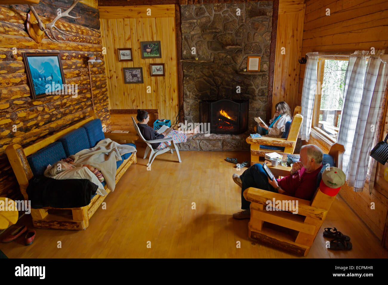 I vacanzieri godranno di un rustico ma confortevole cabina a OLEO RANCH a 10500 piedi - SOUTHERN COLORADO MR Foto Stock