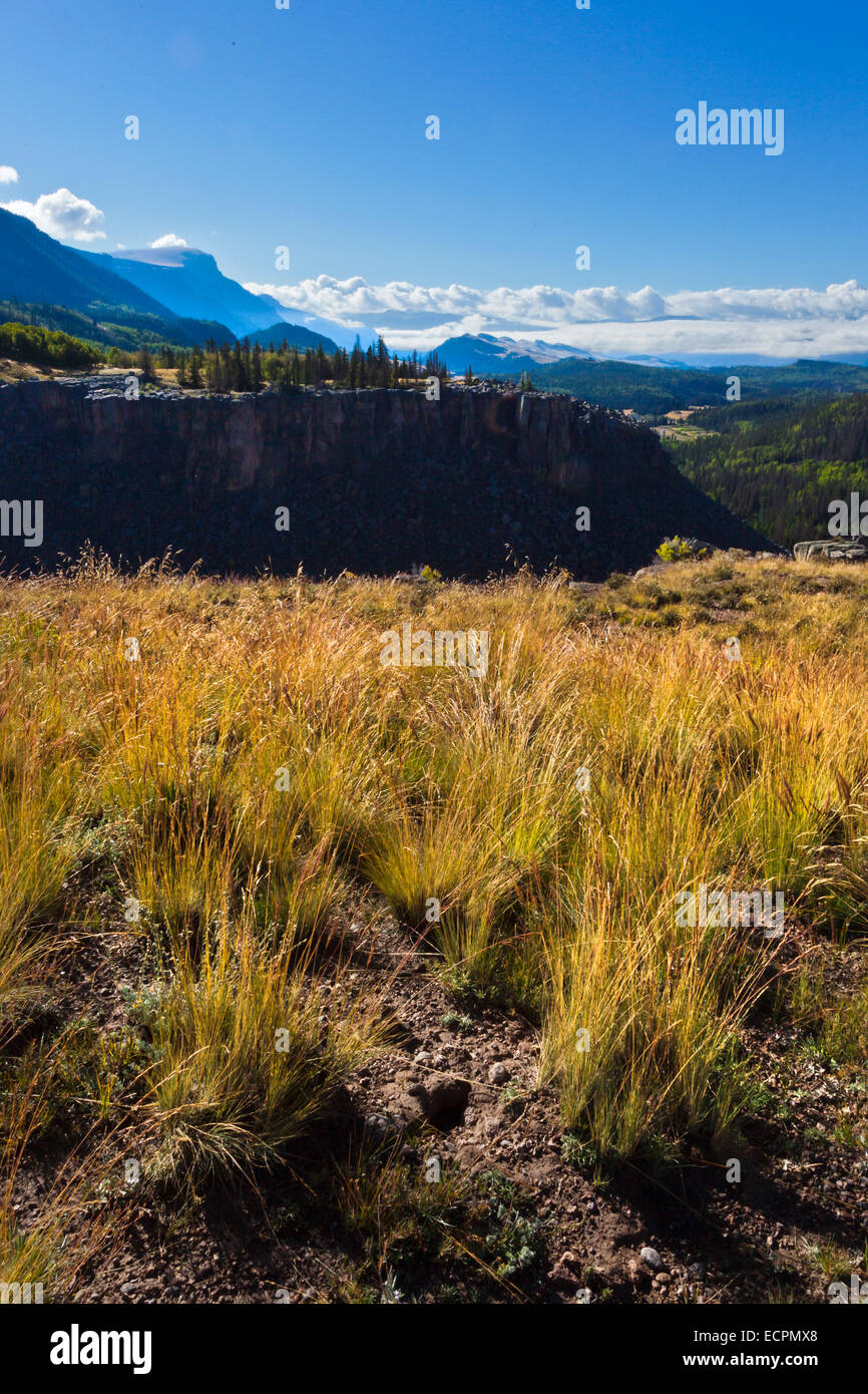 Testa di Bristol sorge a 12÷13 metri sopra di North Creek Gorge nelle montagne di San Juan a Southern Colorado Foto Stock
