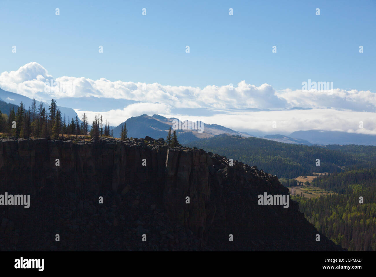 Vista dal chiaro CREEK Gorge e monti San Juan - Southern Colorado Foto Stock