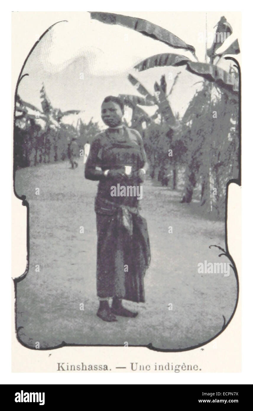 Una fotografia o un disegno di Kinshasa, raffigurante una donna indigena, che mostra la cultura e le tradizioni locali nella regione del Congo. Foto Stock