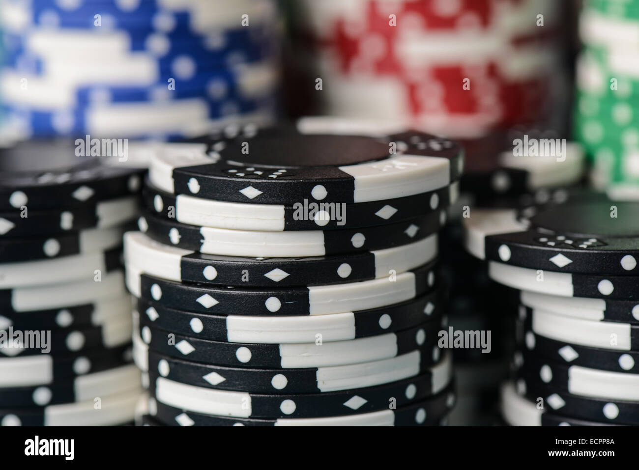 Stacked Chip di Poker Foto Stock Stacked Chip di Poker Foto Stock