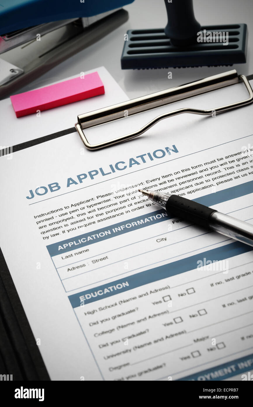 Applicare di nuovo lavoro dal documento di applicazione Foto Stock