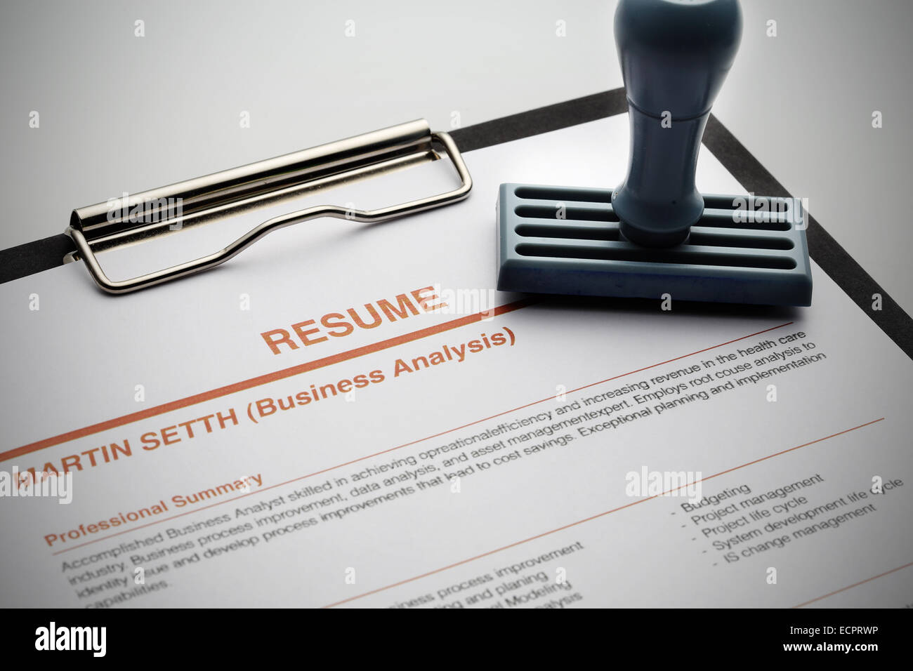 Approvato per il nuovo lavoro Foto Stock