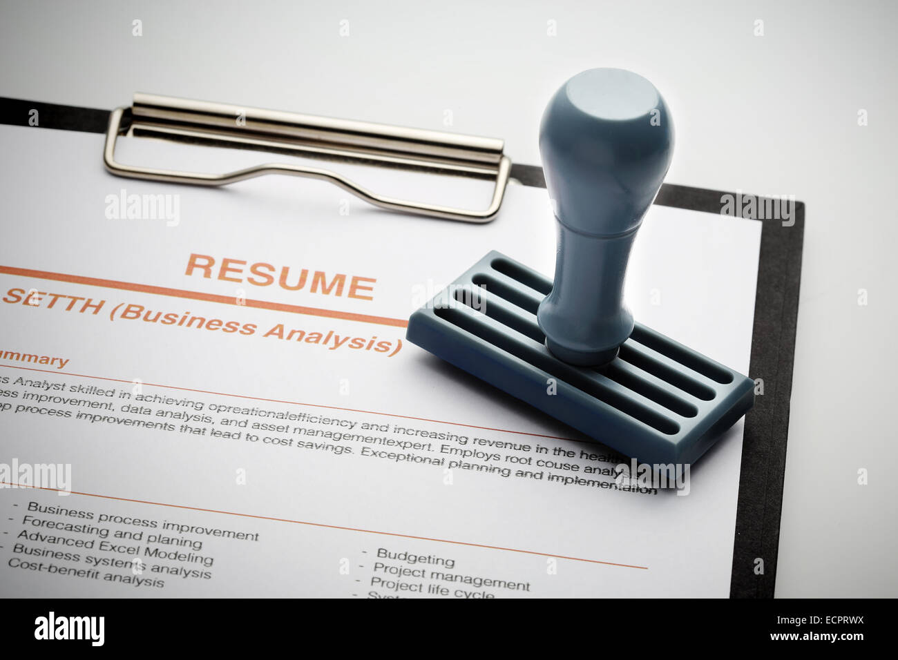 Approvato per il nuovo lavoro Foto Stock