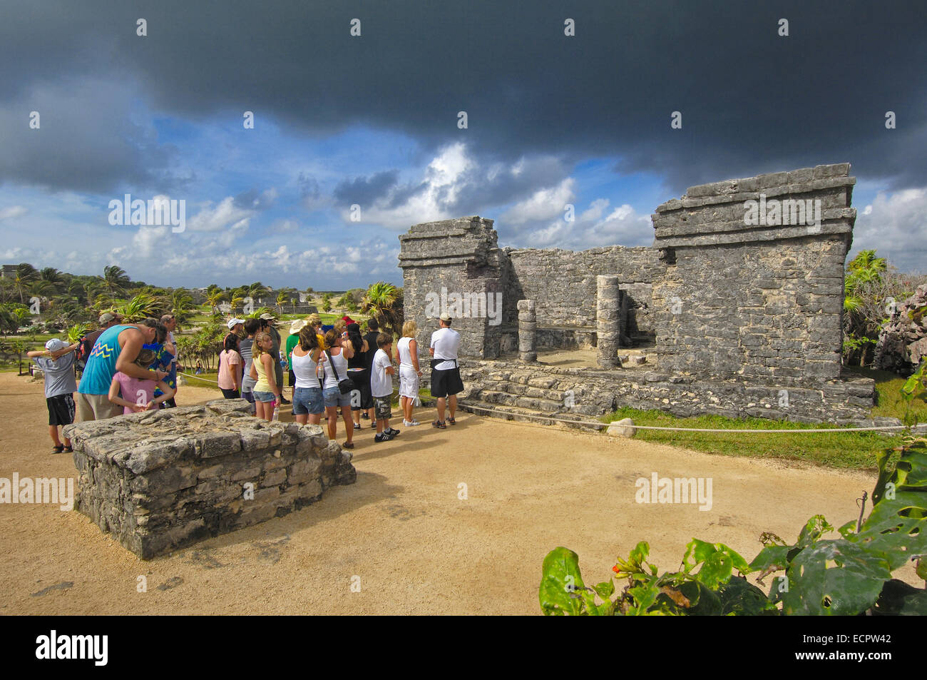 Le rovine maya di Tulum, 1200-1524, Tulum, Quintana Roo stato, Riviera Maya, la penisola dello Yucatan, Messico Foto Stock