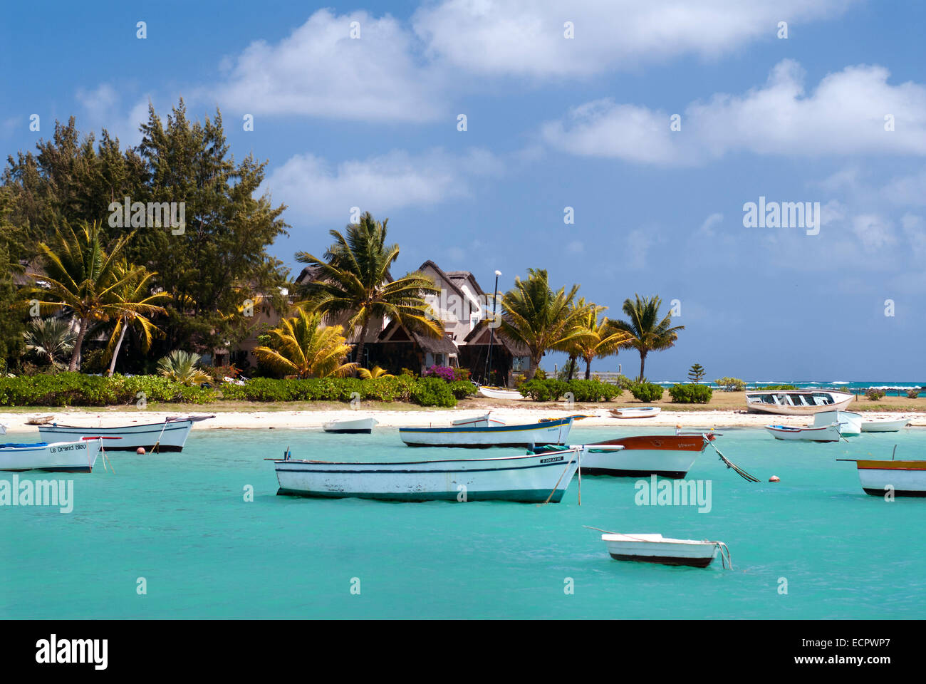 Una baia sulla costa est di Mauritius Foto Stock