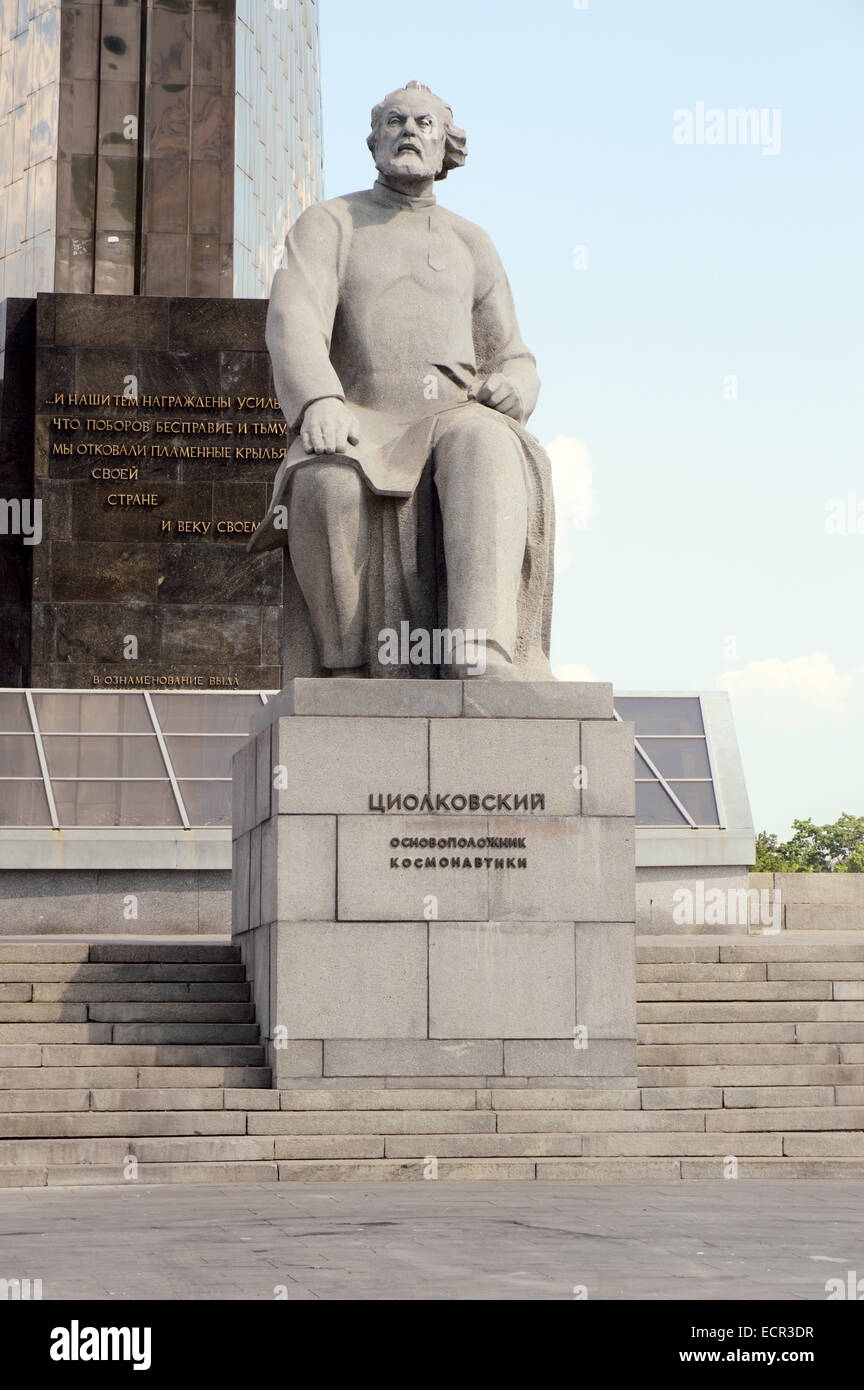 Tsiolkovsky Monumento a Mosca Foto Stock