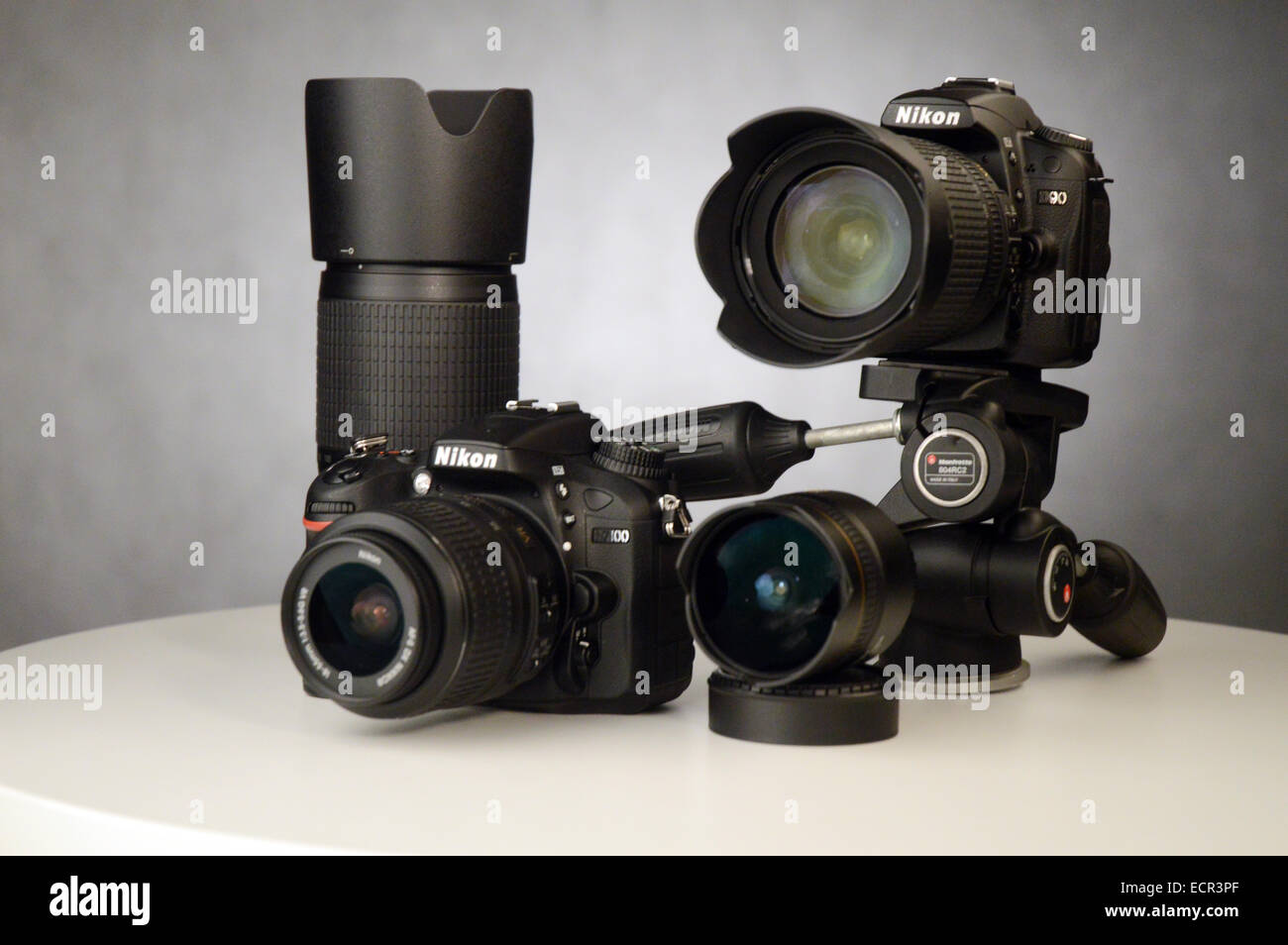 Fotocamere Nikon D90, Nikon D7000, lenti Foto Stock