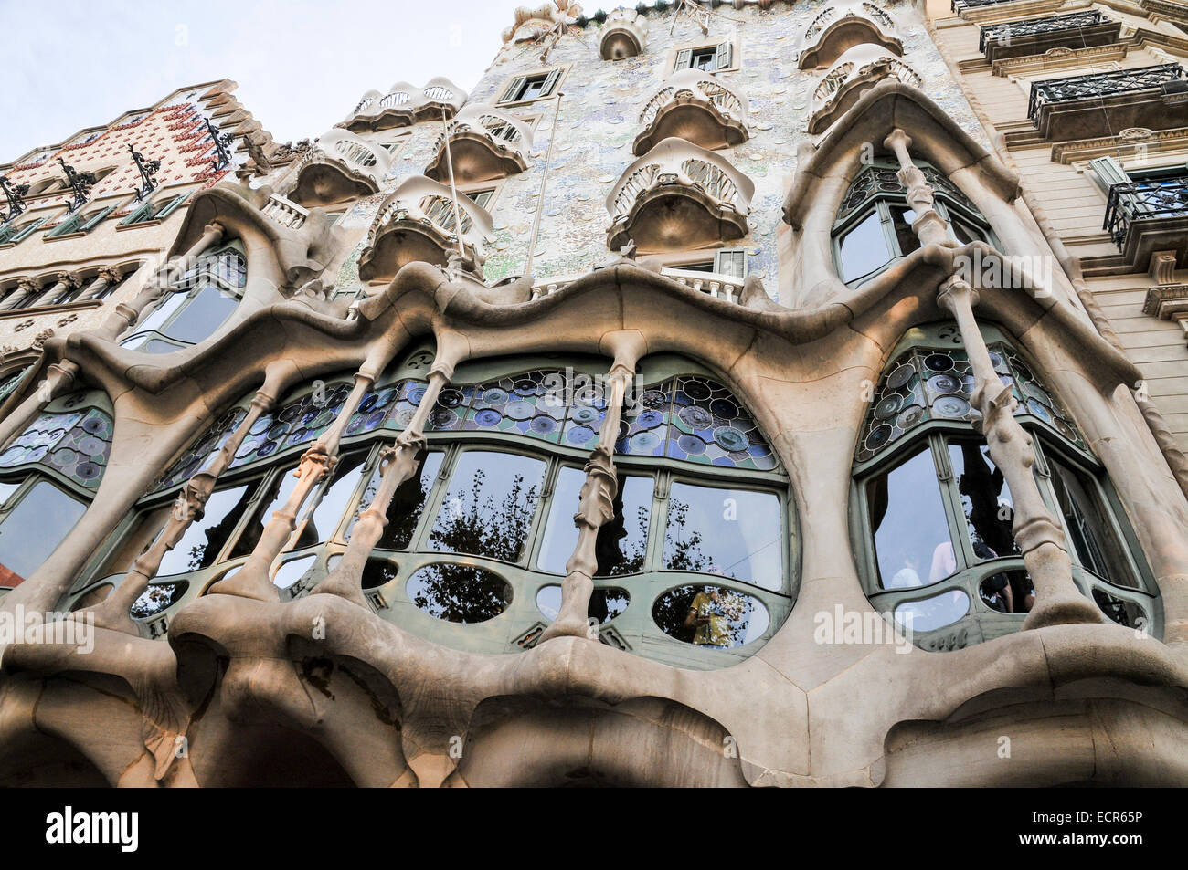 Spagna, Barcellona, Casa Batlló dell'architetto Antoni Gaudi Foto Stock