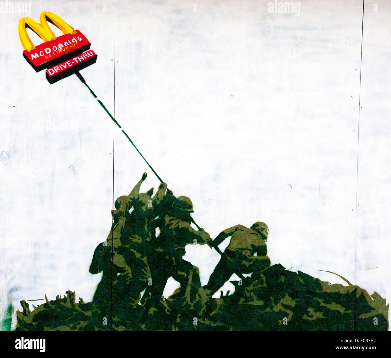 Street Art Graffiti McDonalds dettaglio Foto Stock