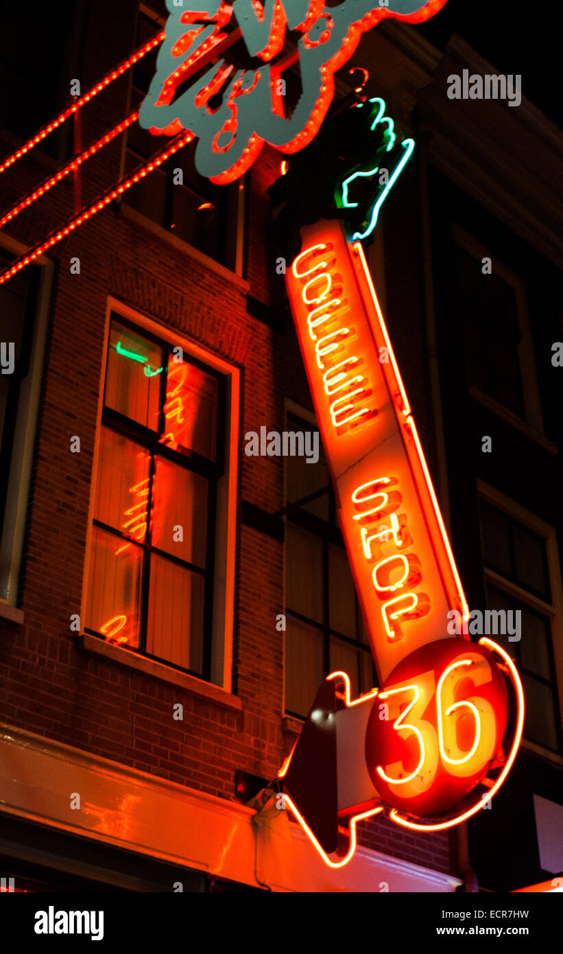 Coffee Shop 36 nel quartiere a luci rosse di Amsterdam Foto Stock
