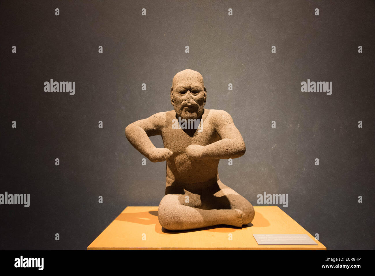 Il Museo Nazionale di Antropologia,città del Messico, Messico Olmec scultura di un lottatore Foto Stock