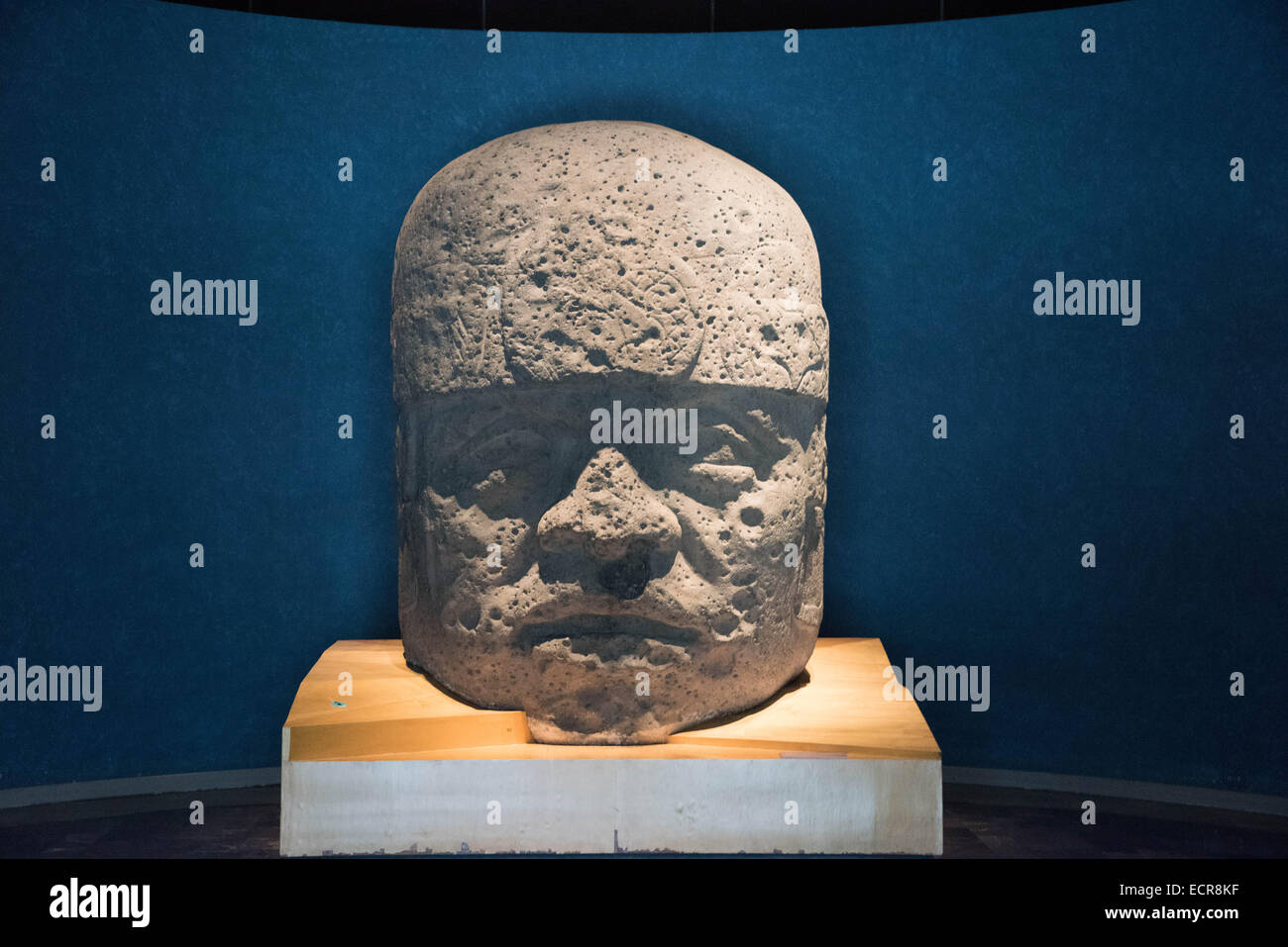 Il Museo Nazionale di Antropologia,città del Messico, Messico Olmec testa colossale Foto Stock