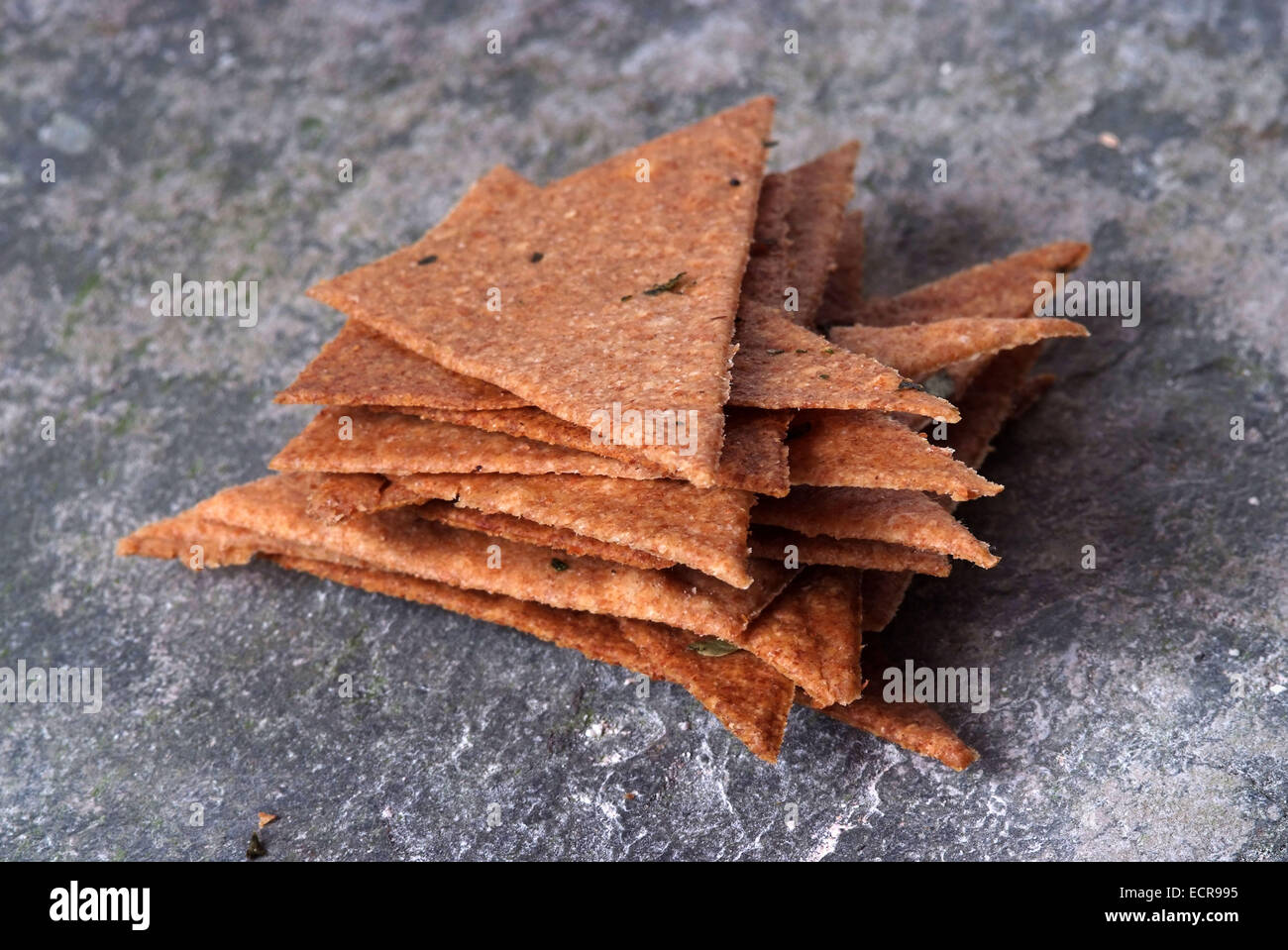 Spelta (raw) cracker di farro, vari tipi di pane e dei prodotti Foto Stock