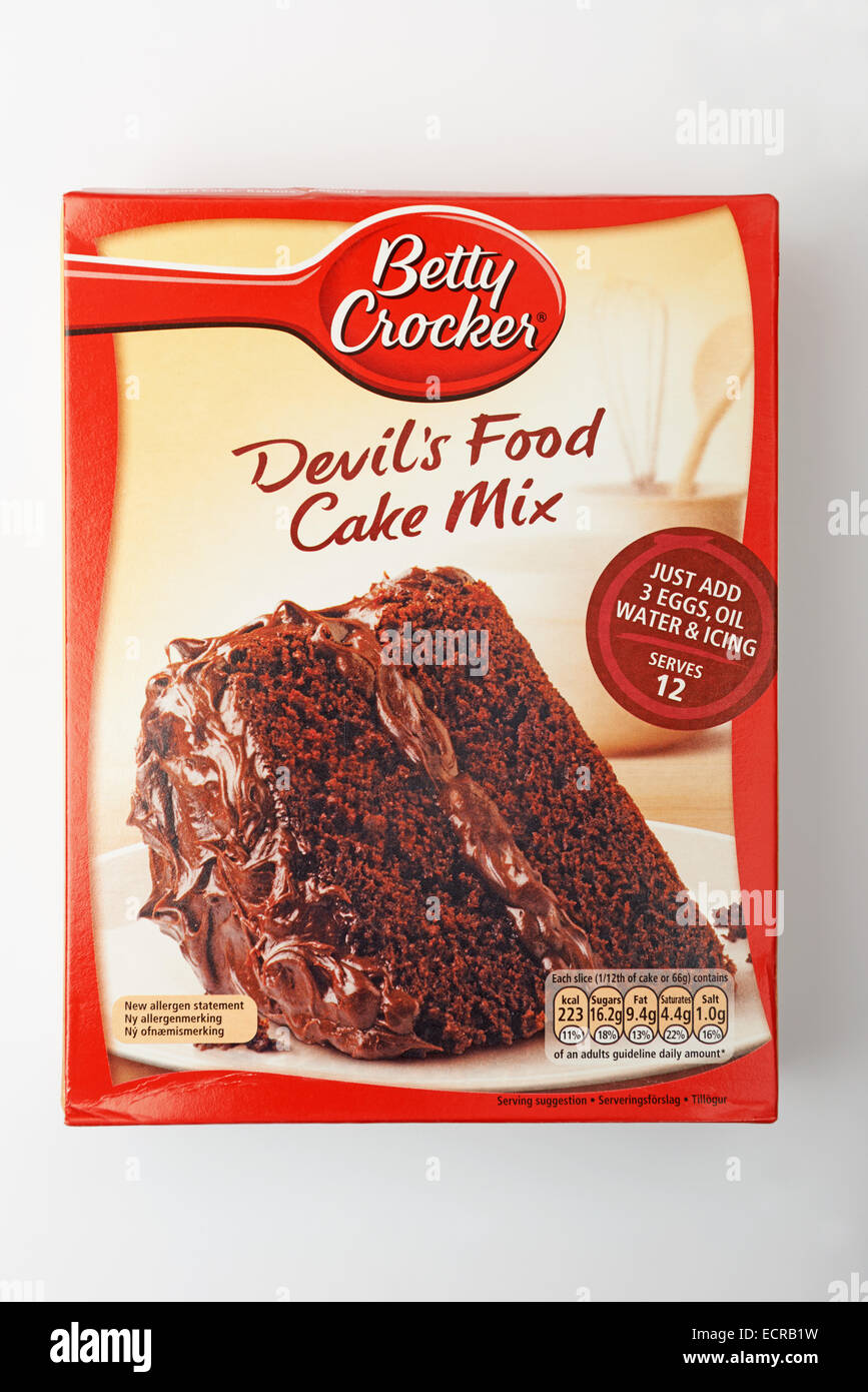 Betty Crockers Devils food cake mix Foto Stock