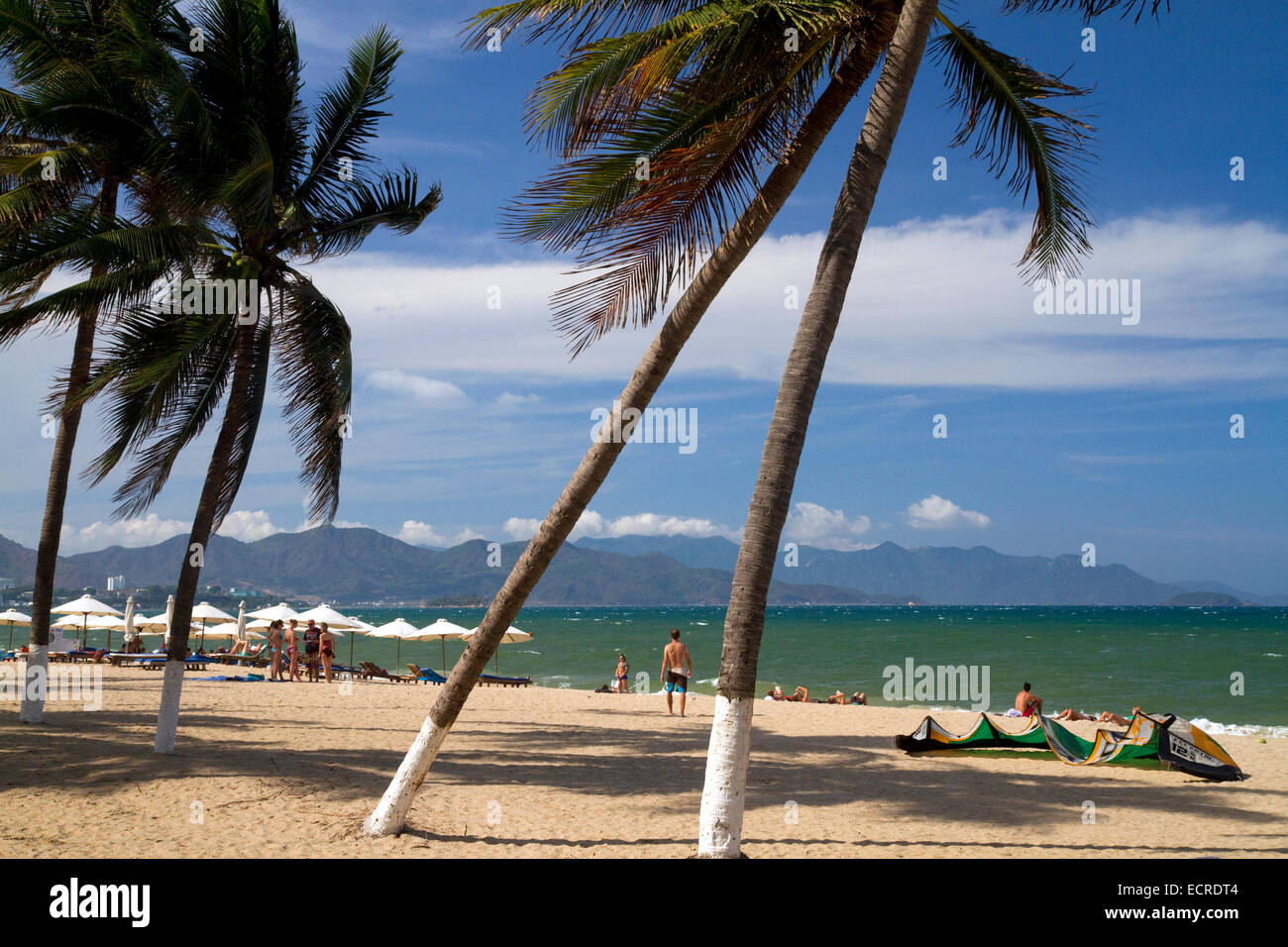 Spiaggia di scena a Nha Trang, Vietnam. Foto Stock