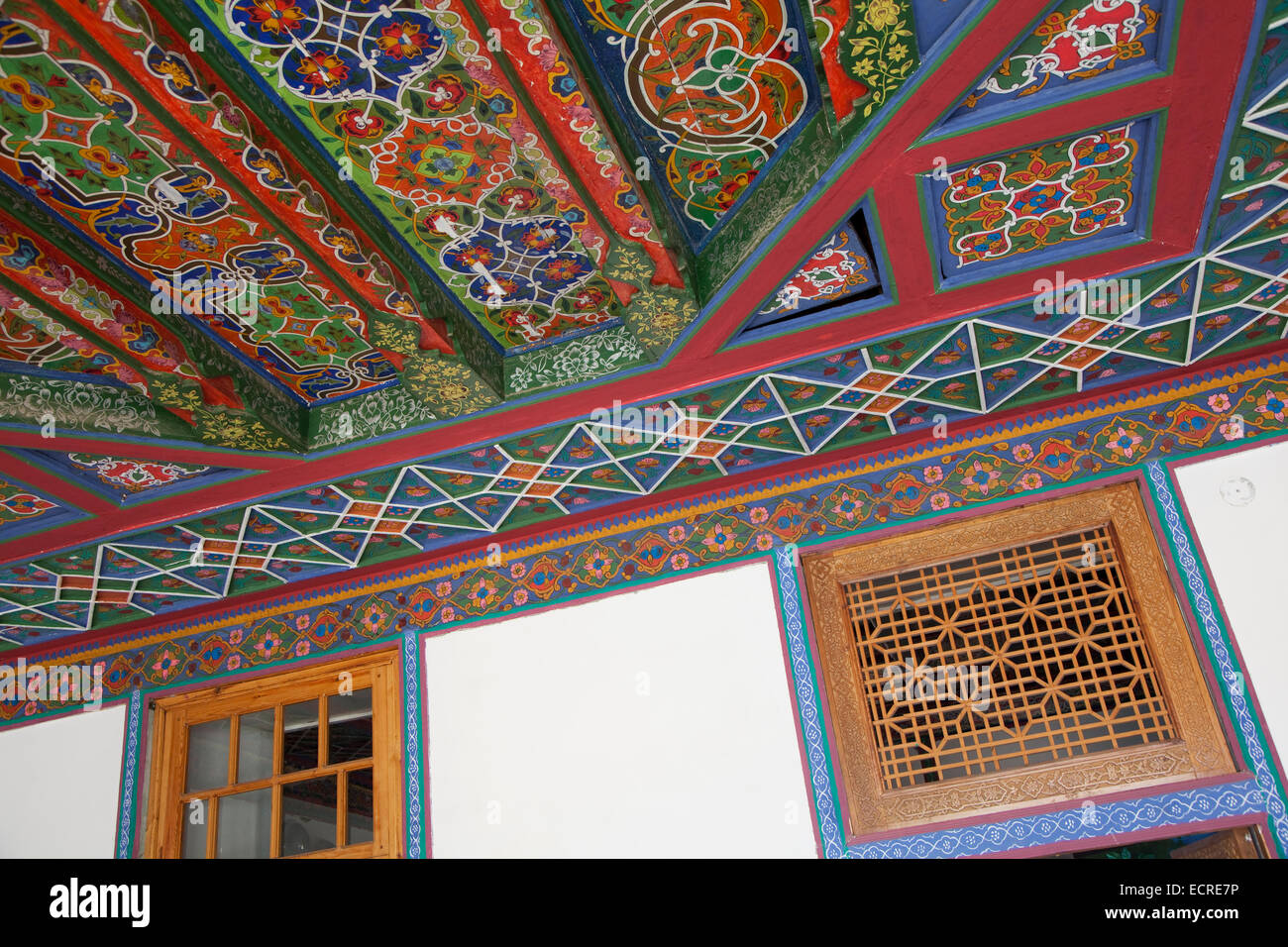 Interno del Palazzo di Khudoyar Khan / Khudayar Khan's / Khudoyarkhan's Palace, Kokand, Fergana Provincia, Uzbekistan Foto Stock