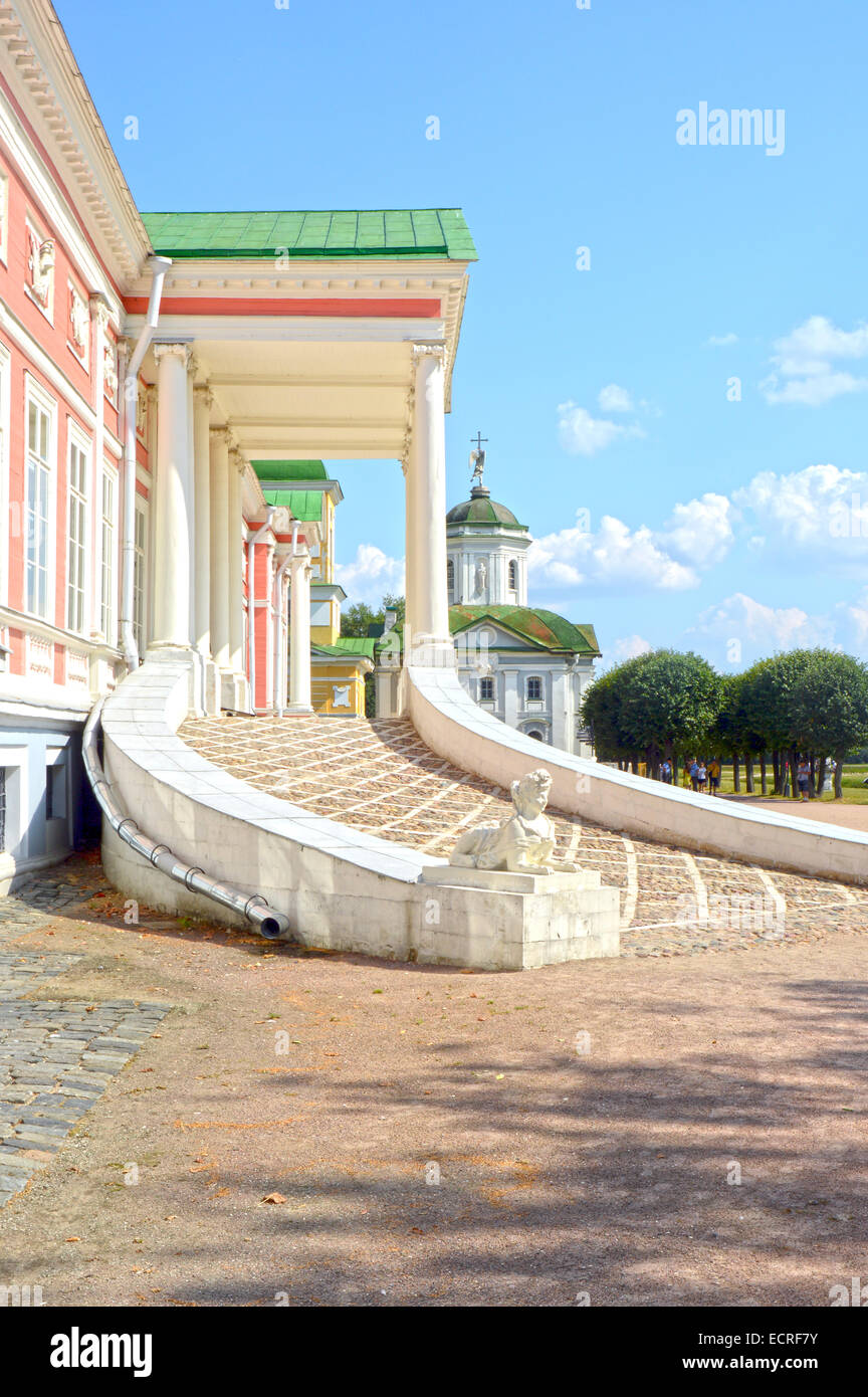 Sphinx scala grande casa Palace Russia Mosca Ensemble Tsaritsyno Estate grafici Sheremetevs del XVIII secolo Foto Stock
