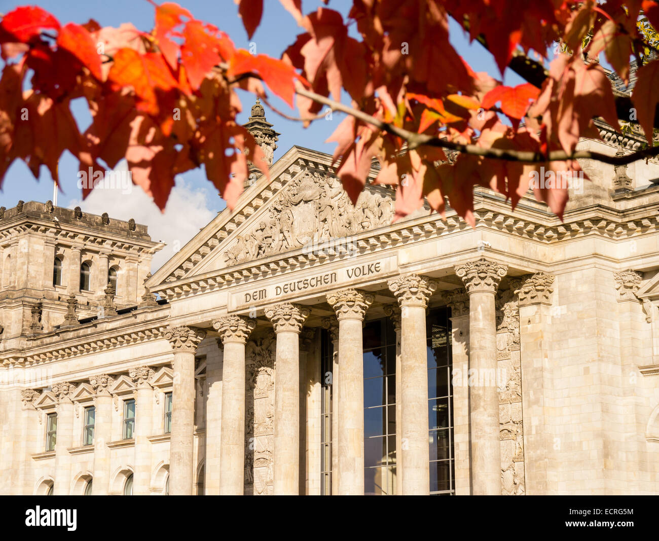 Bundestag tedesco su una giornata autunnale Foto Stock