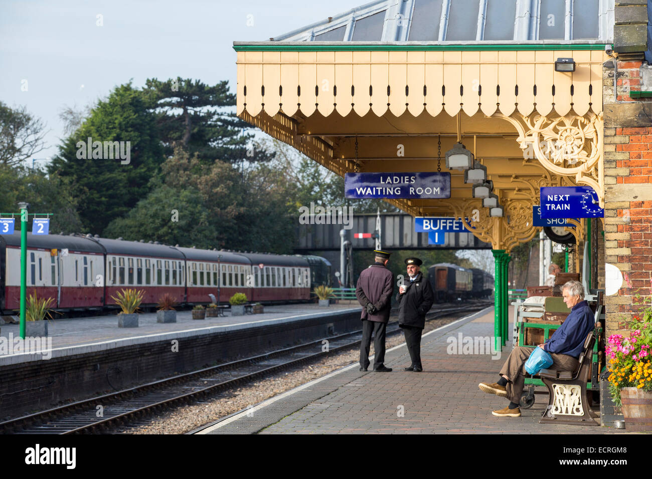 Il North Norfolk Ferrovia a Sheringham, Norfolk, Regno Unito. Foto Stock