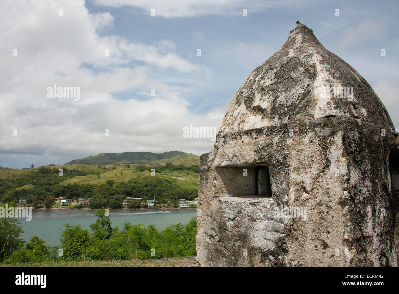 Noi Territorio di Guam, Umatac. Historic Spanish Fort Nuestra Senora de la Soledad (aka Fort Soledad). Foto Stock