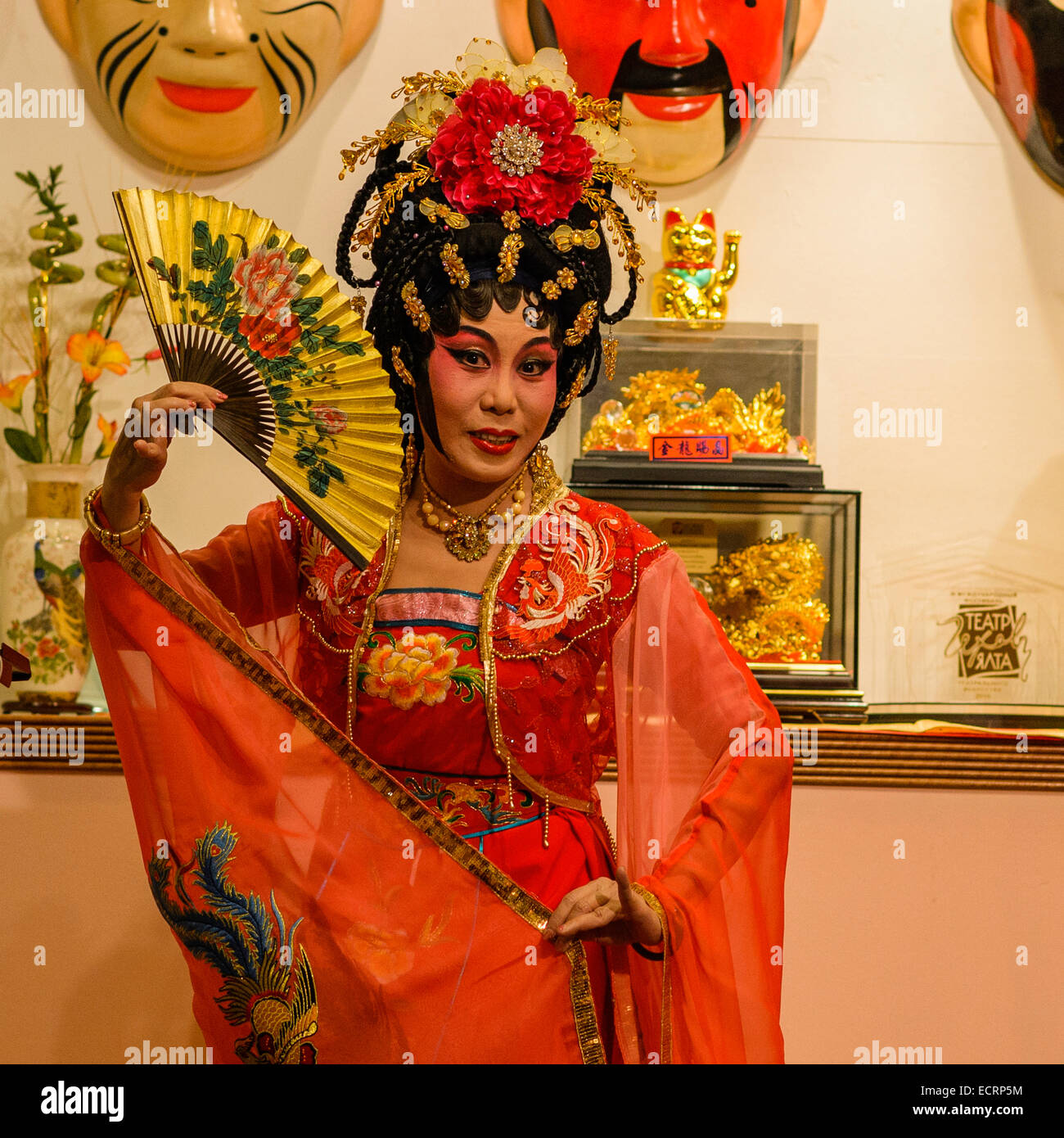 Il Cantonese Opera visualizza in Singapore Foto Stock