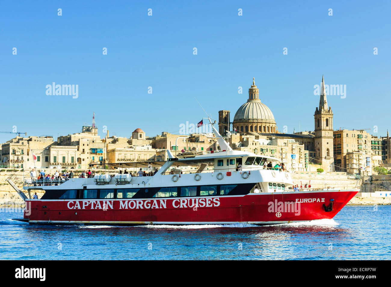 Captain Morgan barca, Marsamxet Harbour, La Valletta (Il-Belt Valletta, Malta Foto Stock