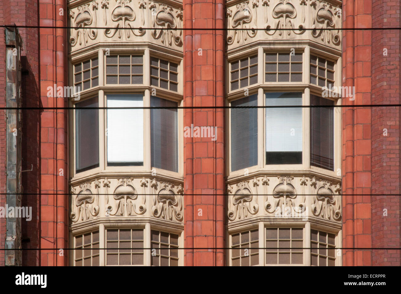 Paton edificio (1905) in Elizabeth Street, Melbourne, esemplifica una romanica di stile Art Nouveau. Architetto: Nahum Barnet Foto Stock