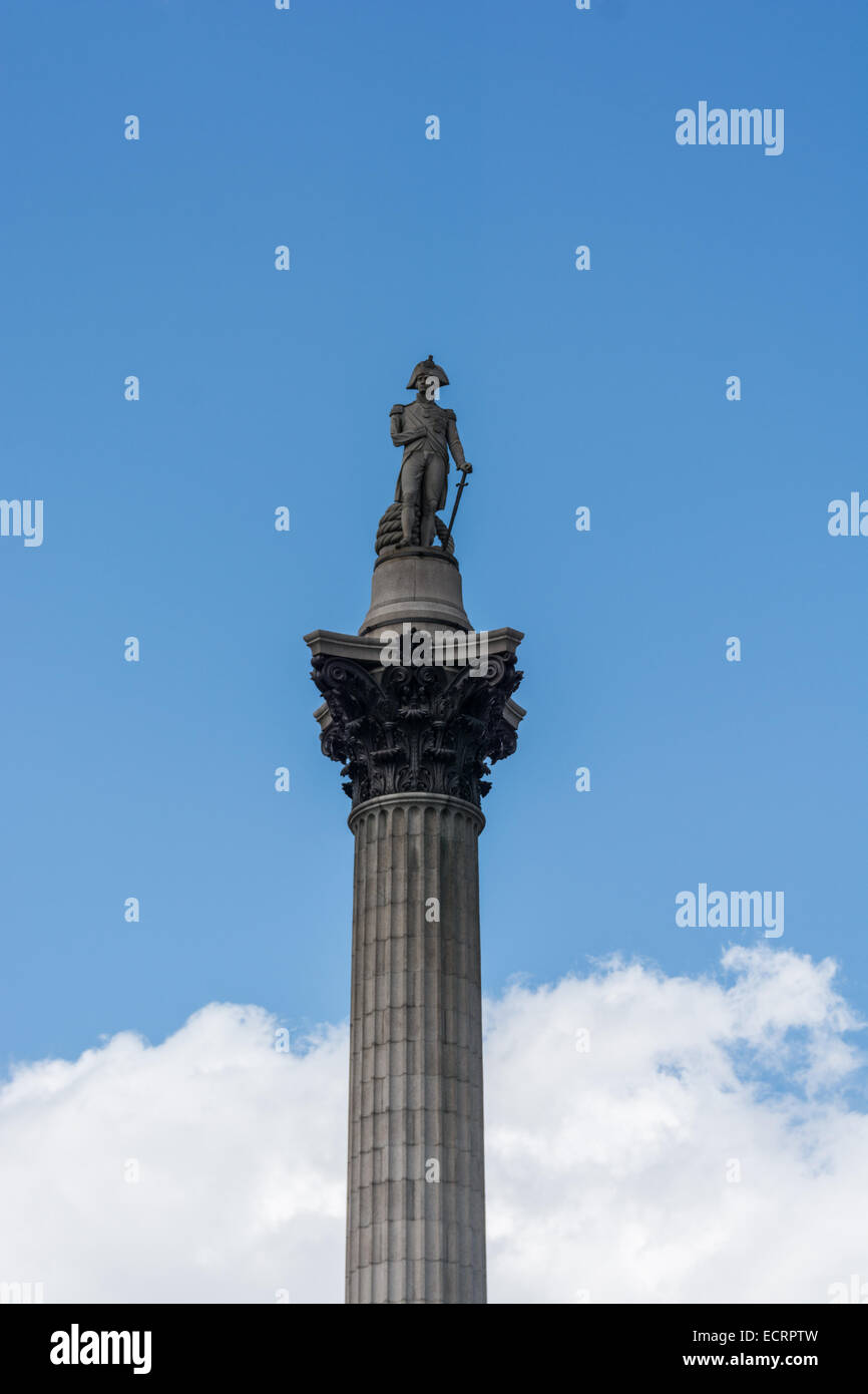 Nelson la colonna in Trafalgar Square. Foto Stock