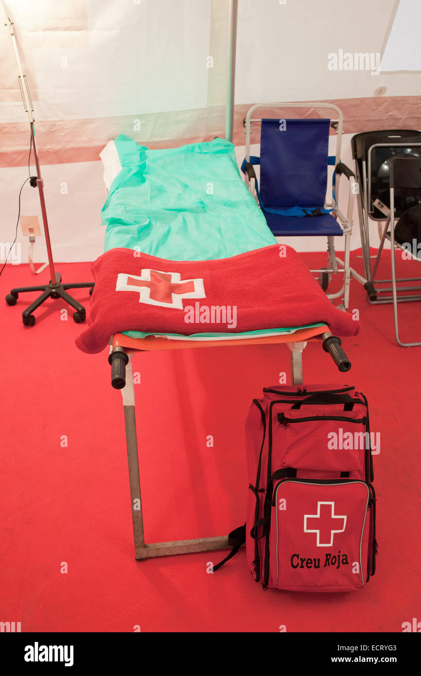 Mash - Mobile Army Surgical Hospital Al 32 Barcelona International Comic Fair War Exhibition, Catalogna, Spagna. Foto Stock