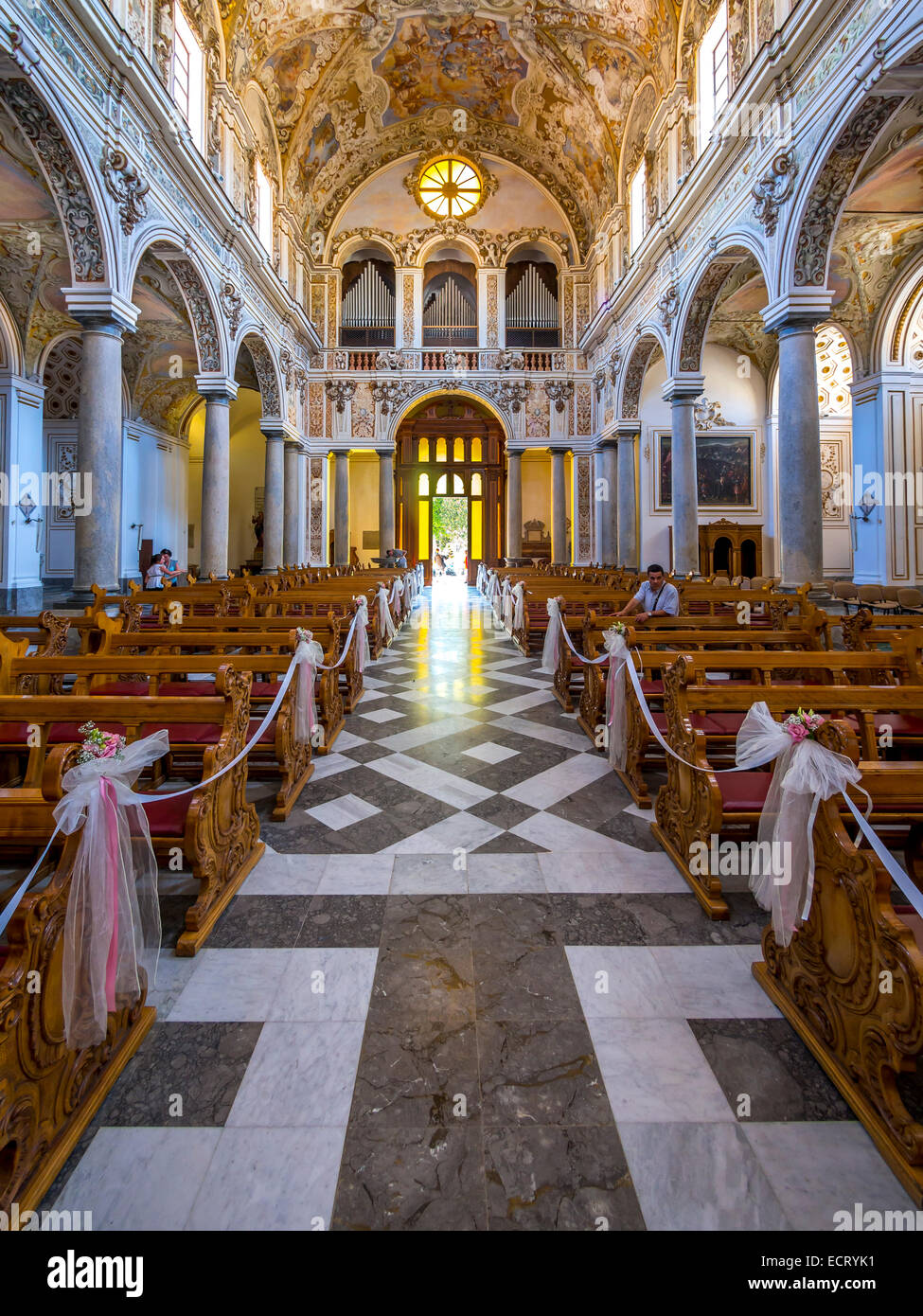 Sicilia Italia Mazara del Vallo interno della Cattedrale del Santissimo Salvatore Foto Stock