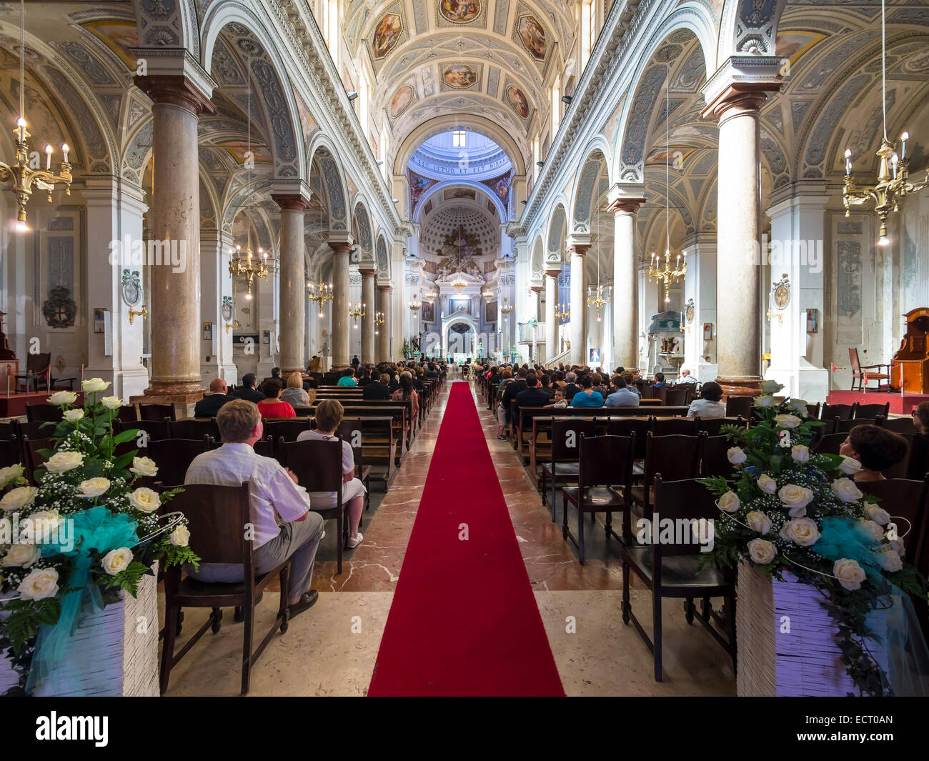 Italia Sicilia Trapani cerimonia di matrimonio nella chiesa di San Lorenzo Foto Stock