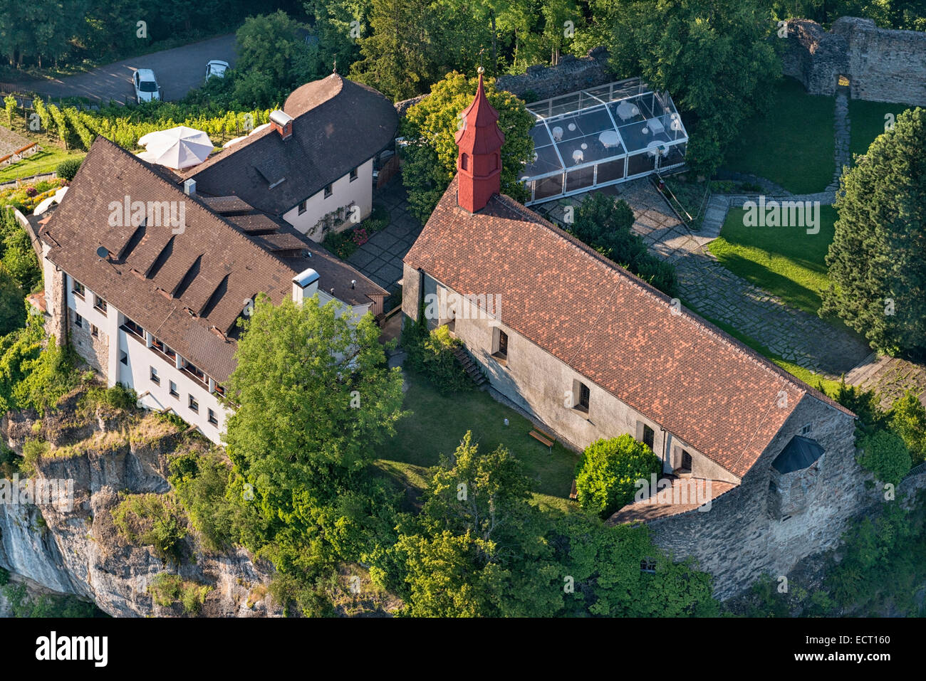 Austria Vorarlberg Bregenz vista aerea della cappella sul Gebhardsberg Foto Stock