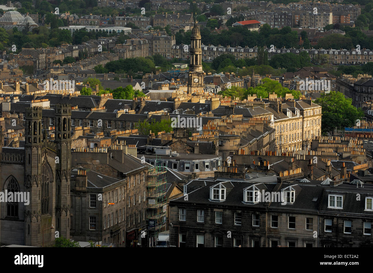 Nuova città da Calton Hill, Edimburgo, Regione di Lothian, Scozia, Regno Unito, Europa Foto Stock