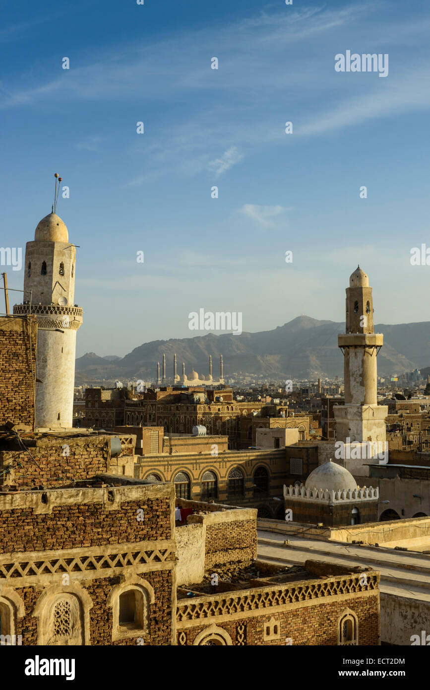 La città vecchia di Sana'a, Sito Patrimonio Mondiale dell'UNESCO, Sana'a, Yemen Foto Stock