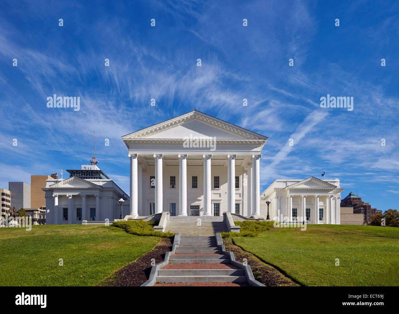 Virginia State Capitol - una pietra miliare storica nazionale. Richmond, Virginia, Stati Uniti d'America. Foto Stock