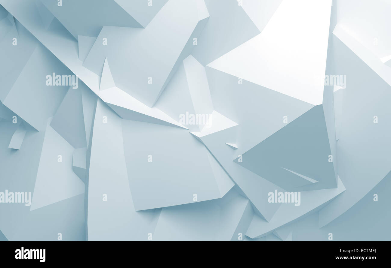 Abstract blu e bianco digitali 3d caotica superficie poligonale texture di sfondo Foto Stock