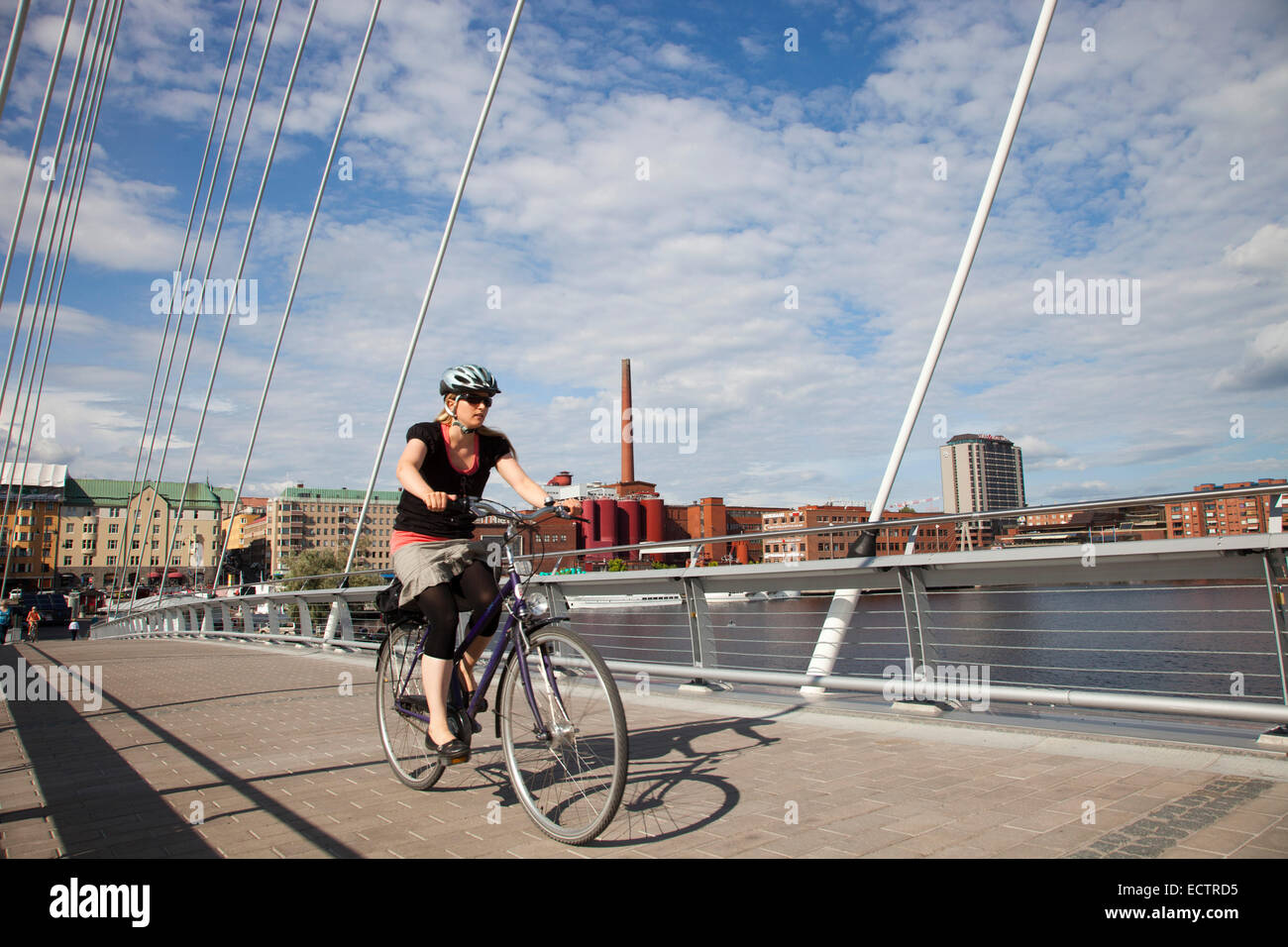 Ponte di laukko e la zona della piazza del mercato di laukko, tampere, Finlandia, Europa Foto Stock