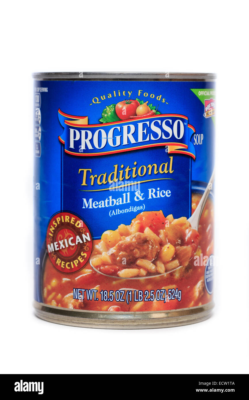 Progresso tradizionale e con le polpette di riso zuppa Albondigas Foto Stock