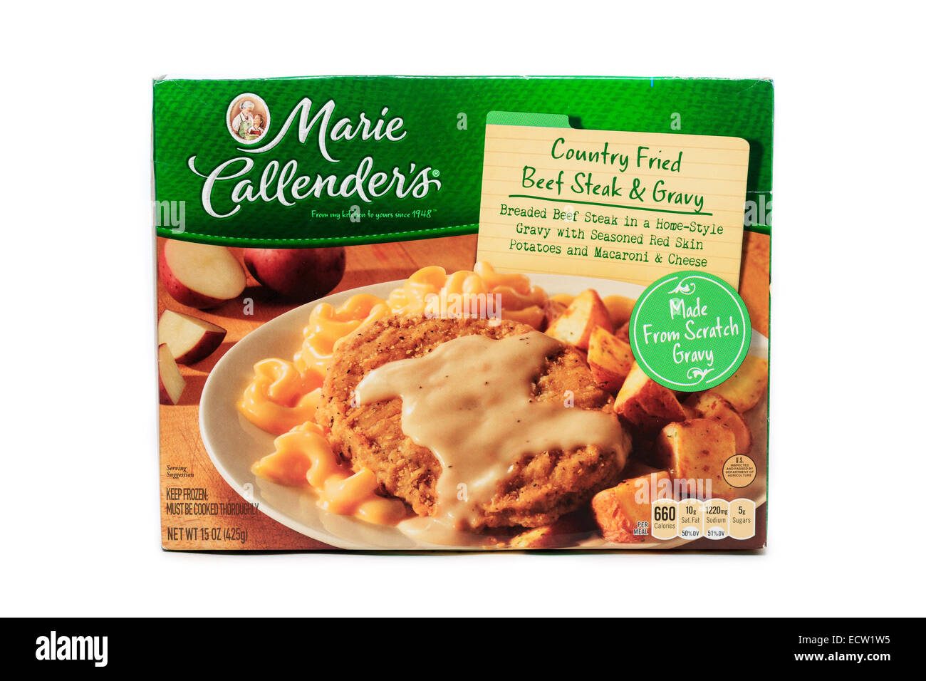 Marie Callender del paese fritto bistecca di manzo & salsa pasto pronto Foto Stock
