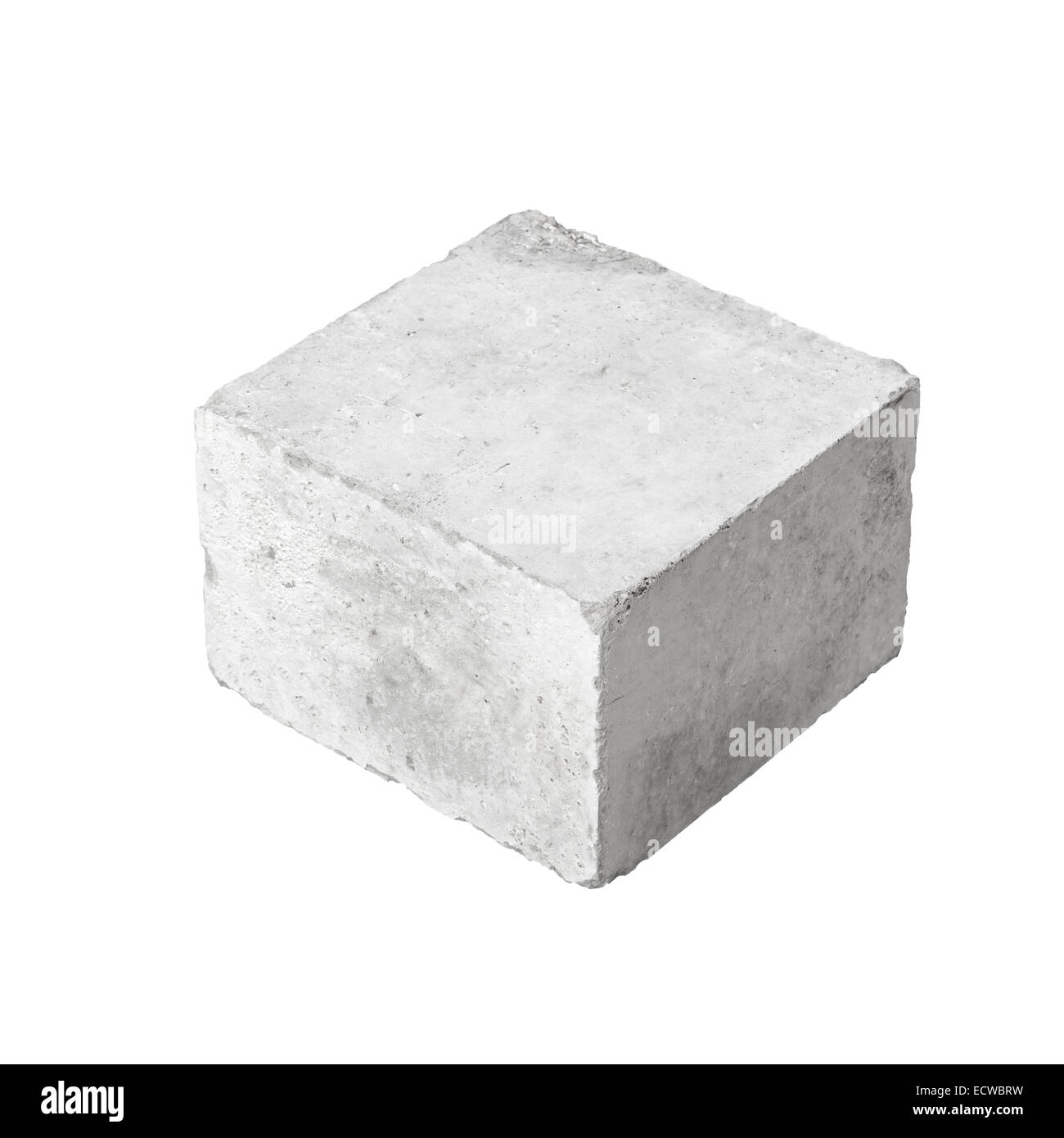 Grande costruzione in cemento blocco isolato su sfondo bianco Foto Stock