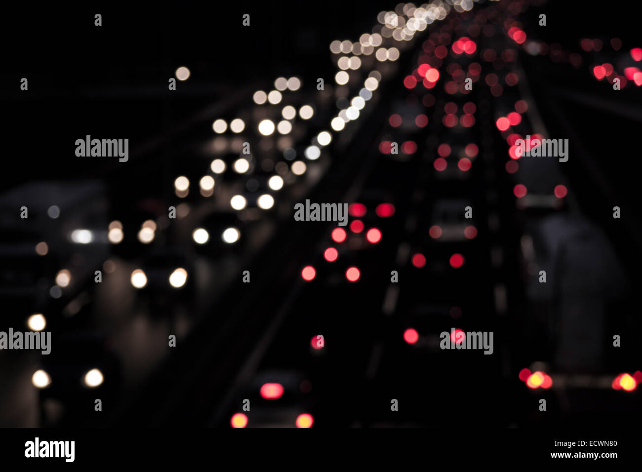 Autostrada di notte (bokeh effetto) Foto Stock